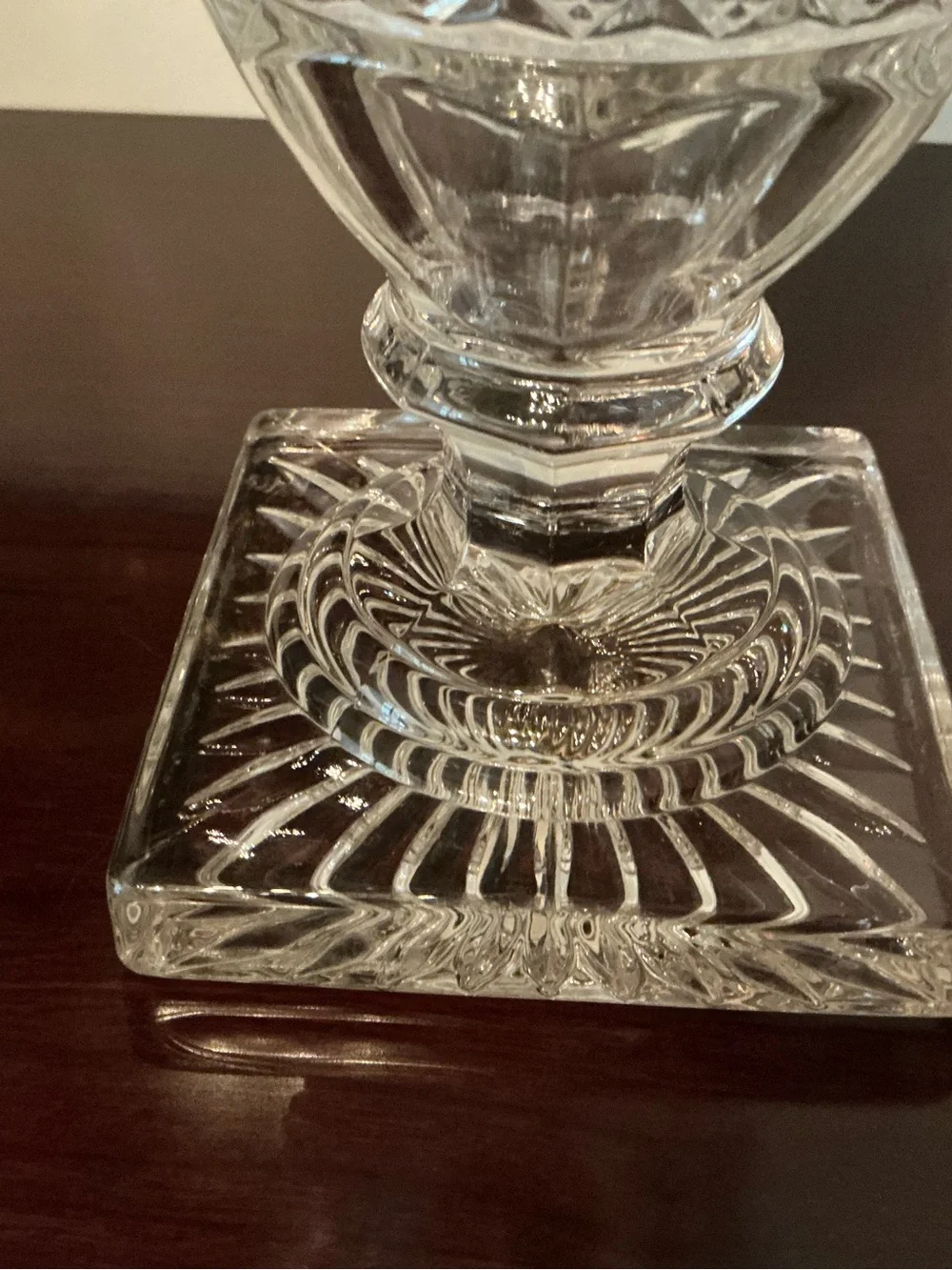 Vintage Bohemian Cut Crystal Medici Urn Vase 9.5”